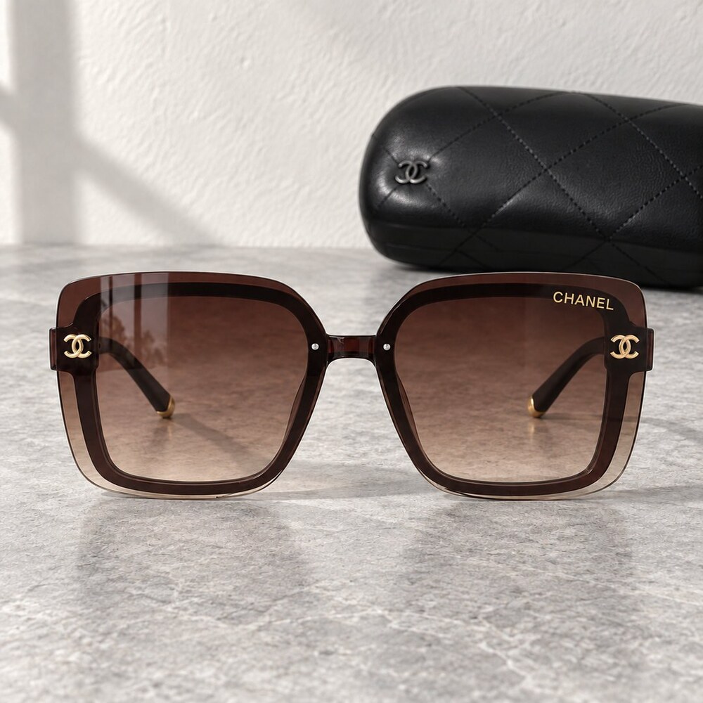 Chanel Brown Tinted Square Shades